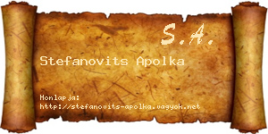 Stefanovits Apolka névjegykártya